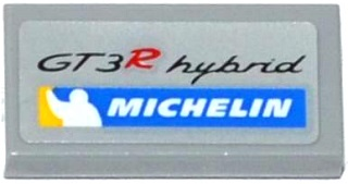 Tile 1 x 2 with 'GT3R hybrid' and MICHELIN Logo Pattern (Sticker) - Set 75912