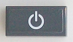 Tile 1 x 2 with White Power Button on Dark Bluish Gray Background Pattern (Sticker) - Set 60098