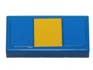 Tile 1 x 2 with Yellow Stripe Pattern (Sticker) - Set 40192