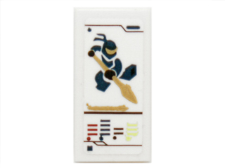 Tile 1 x 2 with Ninjago Trading Card Game Jay Pattern (Sticker) - Set 70732
