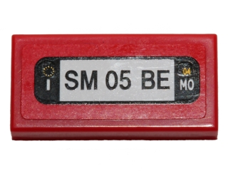 Tile 1 x 2 with 'SM 05 BE' Pattern (Sticker) - Set 40191