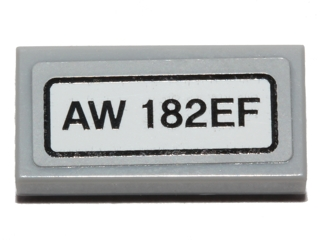 Tile 1 x 2 with 'AW 182EF' Pattern (Sticker) - Set 40196