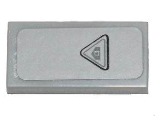 Tile 1 x 2 with Black and Gray Triangles Pattern (Sticker) - Set 75100