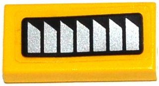 Tile 1 x 2 with Silver Air Vents Pattern Model Left Side (Sticker) - Set 60092