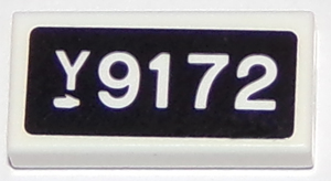 Tile 1 x 2 with 'Y9172' Pattern (Sticker) - Set 75875