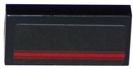 Tile 1 x 2 with Red Stripe on Black Background Pattern (Sticker) - Set 75870