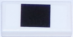 Tile 1 x 2 with Thick Black Stripe on White Background Pattern (Sticker) - Set 75874