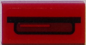 Tile 1 x 2 with Chevrolet Camaro Spoiler Center and Third Taillight Pattern (Sticker) - Set 75874