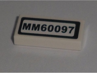 Tile 1 x 2 with 'MM60097' Pattern (Sticker) - Set 60097