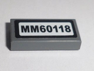 Tile 1 x 2 with 'MM60118' Pattern (Sticker) - Set 60118
