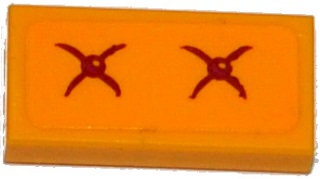 Tile 1 x 2 with 2 Magenta Cushion Buttons Pattern (Sticker) - Set 41135