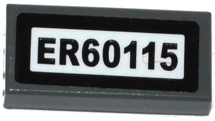 Tile 1 x 2 with 'ER60115' Pattern (Sticker) - Set 60115