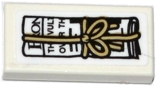 Tile 1 x 2 with Front Line Newspaper Tied Bundle Pattern (Sticker) - Set 76058