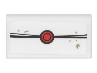 Tile 1 x 2 with Envelope with Red Wax Seal and Ink Spots Pattern (Sticker) - Set 76060