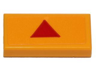 Tile 1 x 2 with Red Triangle Pattern (Sticker) - Set 75170