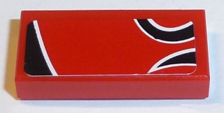 Tile 1 x 2 with Black Togokahn Pattern, Model Rear Left Side (Sticker) - Set 8159