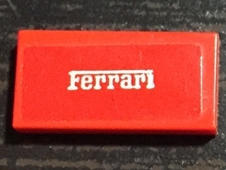 Tile 1 x 2 with Silver 'Ferrari' Pattern (Sticker) - Set 75899