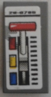 Tile 1 x 2 with Gear Shift and Red, Yellow and Blue Rectangles Pattern (Sticker) - Set 8863