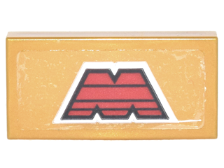 Tile 1 x 2 with Red Capital Letter M with White Border M:Tron Logo Pattern (Sticker) - Set 70620