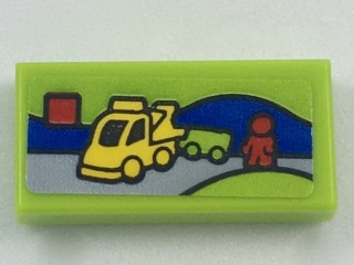 Tile 1 x 2 with Miniature Set 10814 Pattern (Sticker) - Set 40178