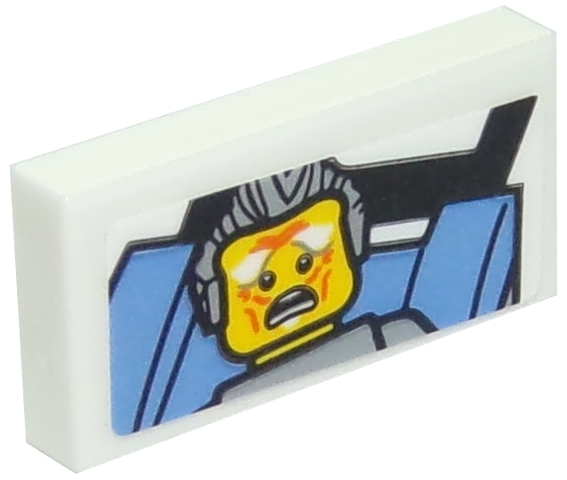 Tile 1 x 2 with Frightened Grandfather Photo Pattern (Sticker) - Set 10261