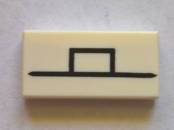 Tile 1 x 2 with Black Rectangle and Line Pattern (BrickHeadz Olaf Mouth)