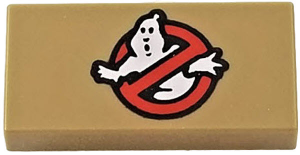 Tile 1 x 2 with Ghostbusters Logo Pattern (BrickHeadz Peter Venkman Sleeve)