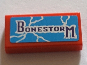 Tile 1 x 2 with 'BONESTORM' Pattern (Sticker) - Set 71016