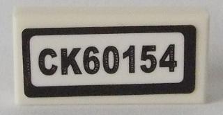 Tile 1 x 2 with 'CK60154' Pattern (Sticker) - Set 60154