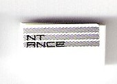 Tile 1 x 2 with 'NT ANCE' and Light Bluish Gray Stripes Pattern Model Left Side (Sticker) - Set 75876