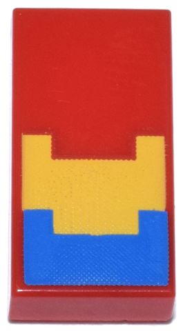 Tile 1 x 2 with Pixelated Yellow and Blue Pattern (Minecraft Parrot Wing)