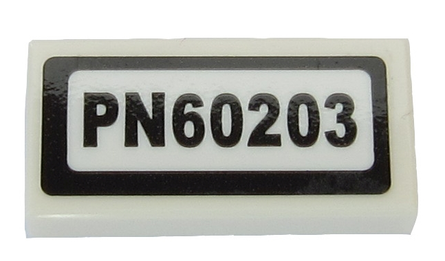 Tile 1 x 2 with 'PN60203' Pattern (Sticker) - Set 60203