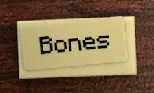 Tile 1 x 2 with 'Bones' Pattern (Sticker) - Set 21144