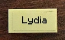 Tile 1 x 2 with 'Lydia' Pattern (Sticker) - Set 21144