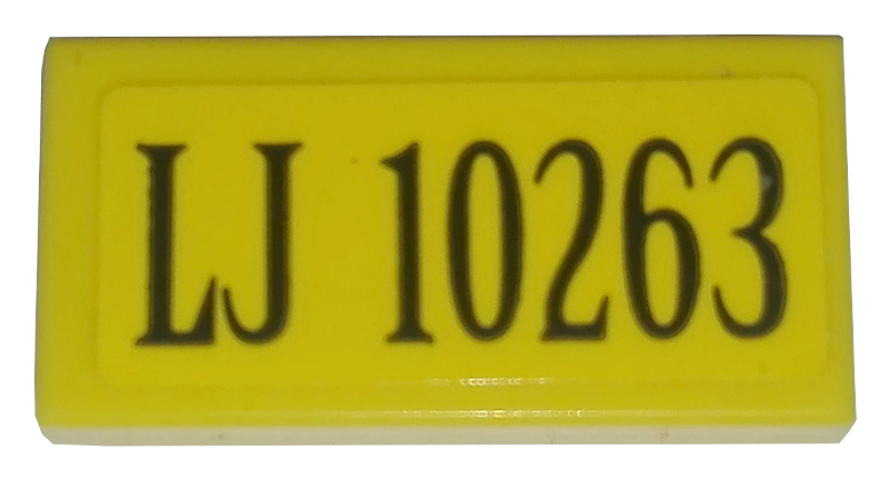 Tile 1 x 2 with 'LJ 10263' Pattern (Sticker) - Set 10263