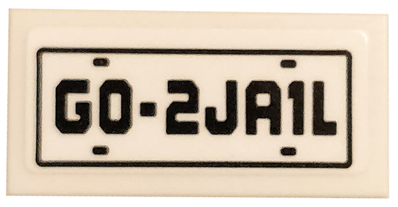 Tile 1 x 2 with 'GO-2JA1L' Pattern (Sticker) - Set 76120