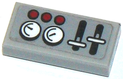 Tile 1 x 2 with Levers, Gauges and 3 Red Buttons Pattern (Sticker) - Set 60103
