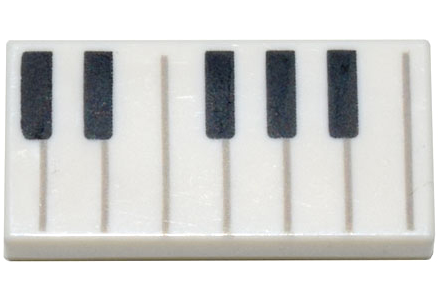 Tile 1 x 2 with Black Piano Keys Pattern