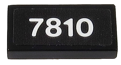 Tile 1 x 2 with White '7810' on Black Background Pattern (Sticker) - Set 40370