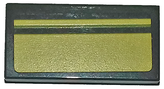 Tile 1 x 2 with Double Yellow Stripes Pattern (Sticker) - Set 75877