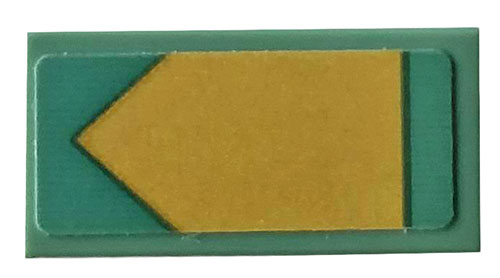 Tile 1 x 2 with Gold Arrow on Sand Green Background Pattern (Sticker) - Set 70612