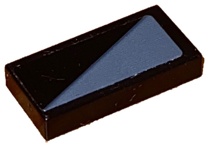 Tile 1 x 2 with Dark Bluish Gray Triangle Pattern Model Right Side (Sticker) - Set 75892