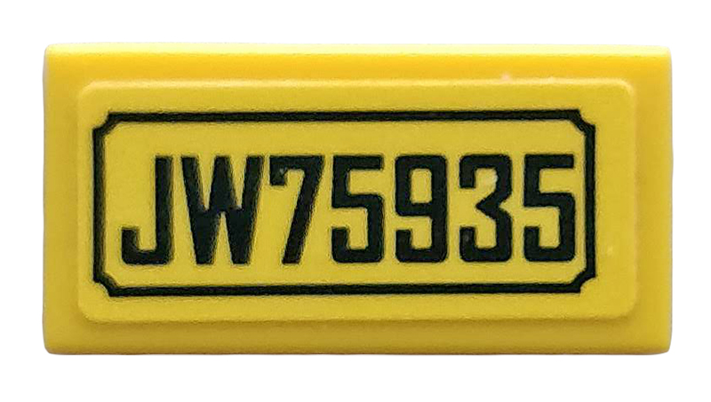 Tile 1 x 2 with 'JW75935' Pattern (Sticker) - Set 75935