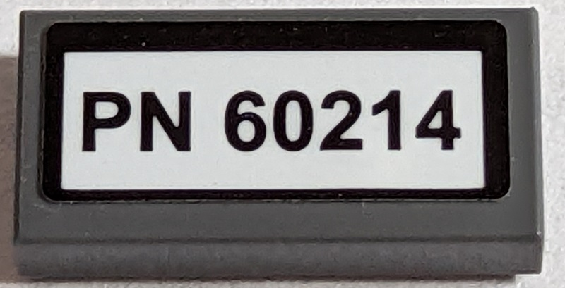 Tile 1 x 2 with 'PN 60214' Pattern (Sticker) - Set 60214