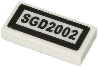 Tile 1 x 2 with 'SGD2002' Pattern (Sticker) - Set 60265