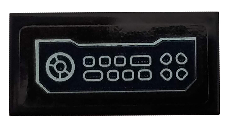 Tile 1 x 2 with Keyboard Pattern (Sticker) - Set 76160