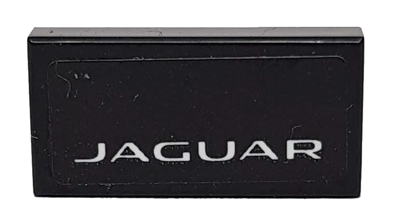 Tile 1 x 2 with White 'JAGUAR' on Black Background Pattern (Sticker) - Set 76898