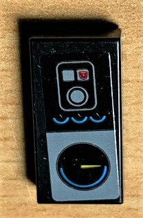 Tile 1 x 2 with Gauges and Buttons Pattern (Sticker) - Set 42078