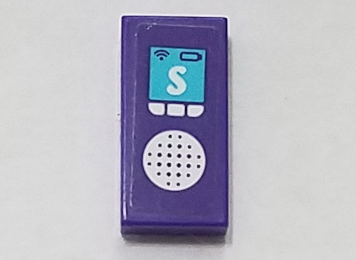 Tile 1 x 2 with Speaker Grille, Buttons and 'S' Pattern (Sticker) - Set 41325