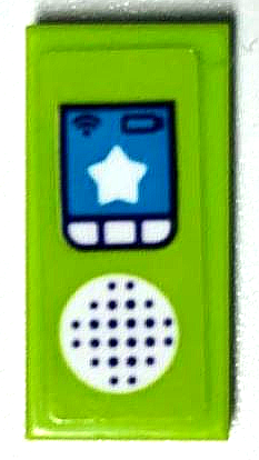 Tile 1 x 2 with CB Radio, Speaker, Buttons and Star Pattern (Sticker) - Set 41339